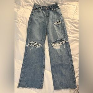 Garage denim wide leg jeans